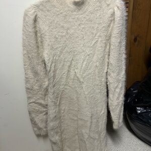 Halogen Cream Fuzzy Sweater dress